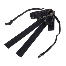 SimpleLife Men/Women Pre-Tied Neck Tie Brooch Pin Bow Tie Ribbon Long Large Bowknot Bow Tie Brooches With Necklace Patriotic Collar Jewelry Gift