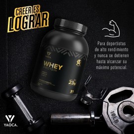 Protena Whey I Yaoca I 1 Kg I 31 Servicios I 23 gramos de Protena por Servicio I Sabor Chocolate I Con Creatina y Magnesio I Sin Azcar                