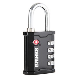BRINKS TSA Approved Gun Case Lock, Luggage Travel Lock – 4 Dial Resettable Combination Padlock for Equipment Cases, Camera Bags, and More