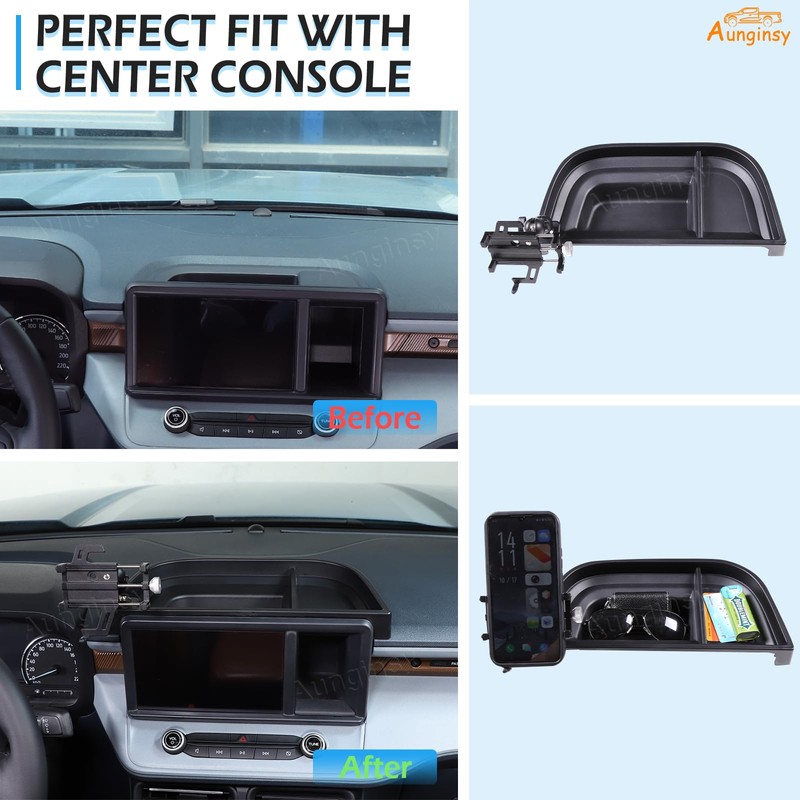 Aunginsy Center Console Dash Storage Tray Compatible with Ford Maverick