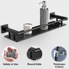 SFGSOWOR Glass Shelf for Bathroom Rectangular Stainless Steel Tempered Glass