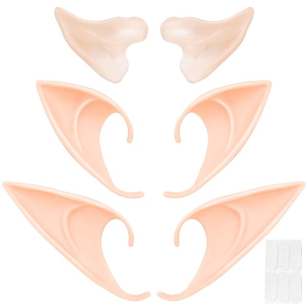 IKOPFLN 3 Pairs of Premium Latex Elf Ears in Various