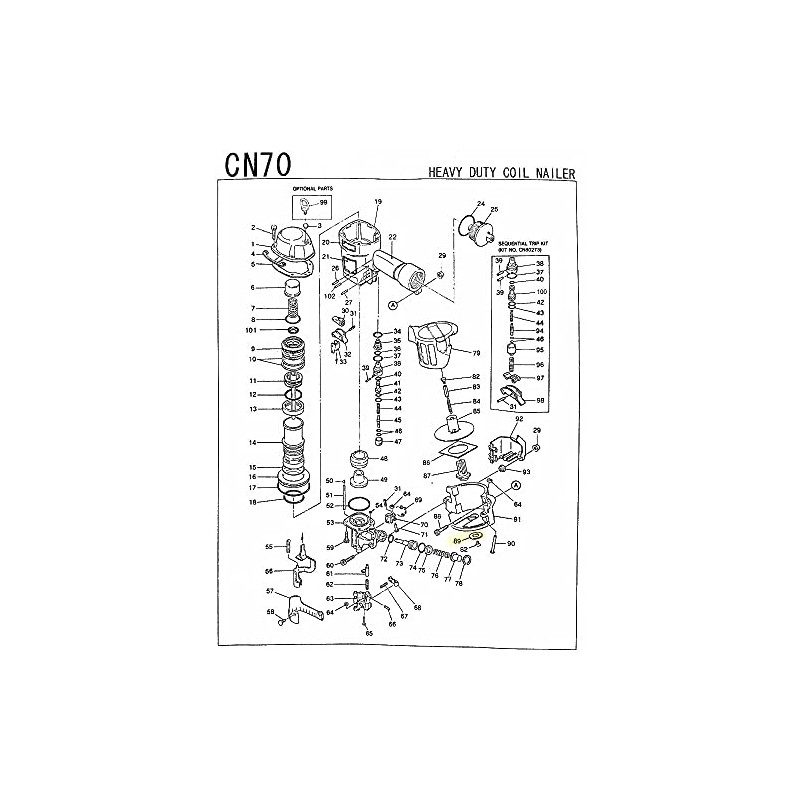 3 Rubber Washers EE39608 for Aftermarket MAX CN70 Coil Nailer