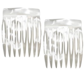 Camila Paris CP2332/2 French Hair Side Comb Handmade Onyx, Small Twist Hair Decorative, Strong Hold Clips for Women Bun Chignon Up-Do Styling Girls Hair Accessories, Made in France