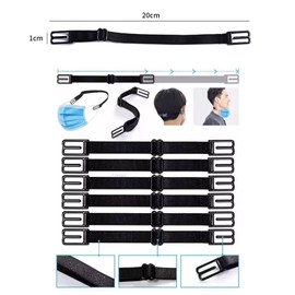 Set of 6 Comfortable Mask Life Without Pain Ears, Elastic Soft Mask Hook Belt, Washable and Easy to Use (Black)