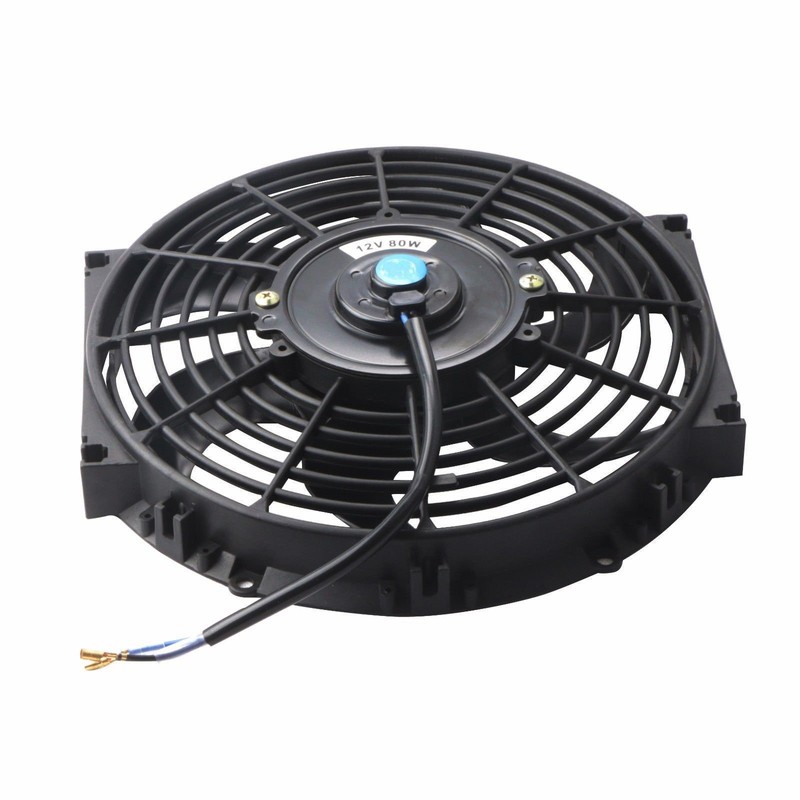 MOSTPLUS Black Universal Electric Radiator Slim Fan Push/Pull 12V +