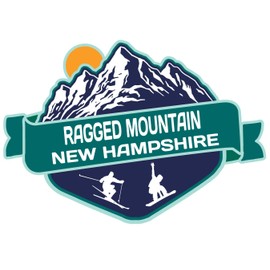 Ragged Mountain New Hampshire Ski Adventures Souvenir 4 Inch Fridge Magnet Mountain Design