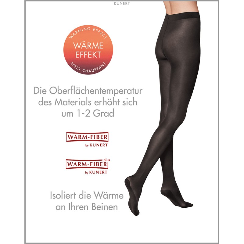 KUNERT Women's Opaque Tights (Warm Up 60) - Grey (anthracite