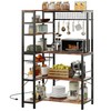 IRONCK Bakers Rack with Power Outlet, 5-Tier Corner Microwave Stand
