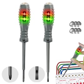 2-in-1 High Torque Strong Magnetic Screwdriver Electricity Detector,Electrical Circuit Tester Pens,Voltage Tester Screwdriver,Portable Voltage Tester Screwdriver Set (Flathead+Crosshead)