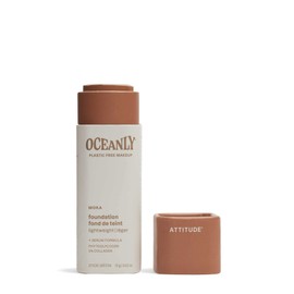 ATTITUDE Oceanly Light Coverage Foundation Stick, Titanium Dioxide-Free, EWG Verified, Plastic-Free, Vegan & Cruelty-free Makeup, Moka, 12 grams