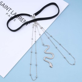 Aneneiceera Punk Layered Snake Leg Chain Vintage Snake Thigh Leg Chain Silver Multi Layering Thigh Chain Summer Serpent Body Chain Rave Bikini Thigh Body Chain Jewelry for Women and Girls (Silver)