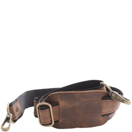 LECONI LEC-R2 Leather Nylon Shoulder Strap Wide Shoulder Strap for Bags Shoulder Strap Adjustable Length 4 x 150 cm, Mud - Waxy