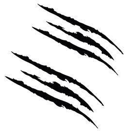 2PCS Claw Marks Decal Sticker Waterproof Headlight Decal Vinyl Sticker Decal for Sports (Black)