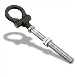 Heavy Duty Folding Racing Tow Hook Compatible with 08-23 Subaru WRX/WRX STi Outback Crosstrek Forester, 13-16 Scion FR-S, 17-23 Toyota 86, 13-23 Subaru BRZ OEM Bumper Emergency Towing Eye (Black)