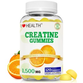 I LOVE HEALTH 120 Counts Creatine Monohydrate Gummies - Increase Strength and Build Muscle