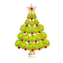 Christmas Tree Brooches for Women Vintage Green Christmas Tree Brooch Lapel Pins for Sweater Coat Fashion Breast Pin Party Accessories Gifts Jewelry