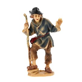Shepherd with sheep on his shoulder (nativity figure), to 4.75 in. Figures - (12cm)