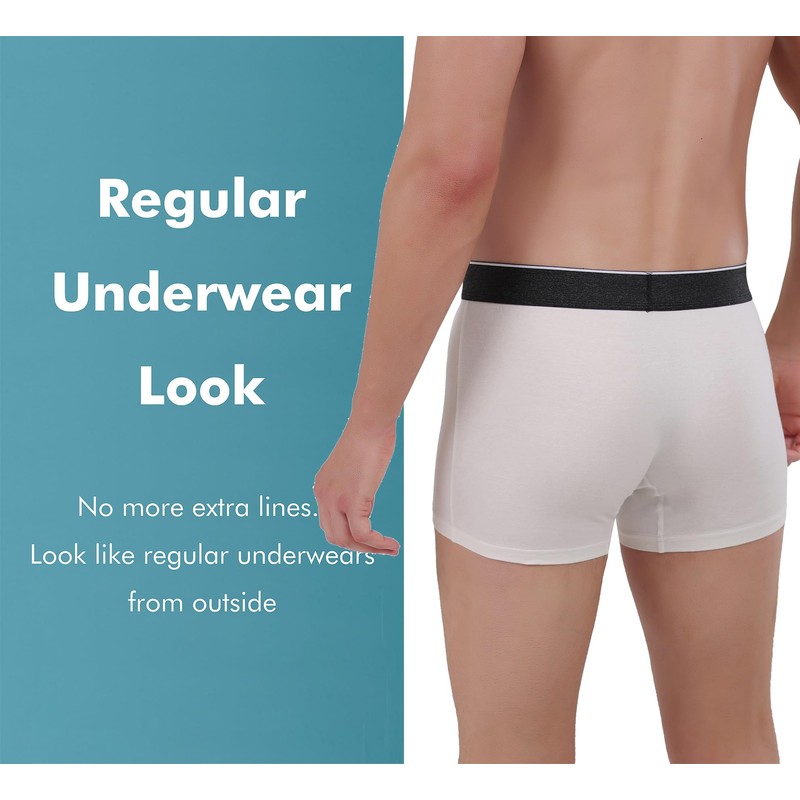 AIRCUTE Men Urine Incontinence Underwear Fly Front Opening Absorbent Leak