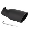 Richeer 3 Inch Inlet Black Exhaust Tip, 5 inch Outlet
