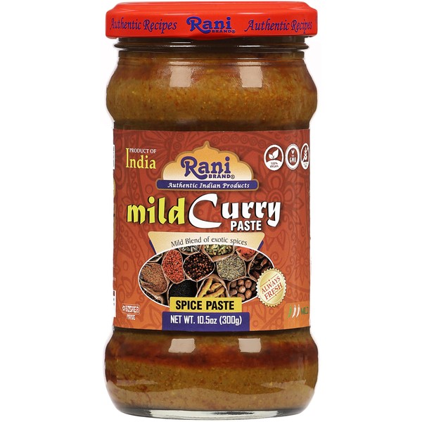 Rani - Pasta de curry suave (pasta de especias) 10.5 oz (300 g) tarro de vidrio ~ sin colores | Todo natural | Sin OMG | Vegano | Sin gluten | Origen indio
