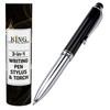 KING OF FLASH 3-in-1 Stylus Pen With Light, Capacitive Aluminium