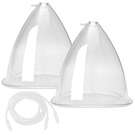 Buttock Vacuum Therapy Cups, 1800ml Butt Shape Suction Cups with Y Type Hose, Vacuum Cupping Machine Accessories for Butt Lift (White 1 Pair)
