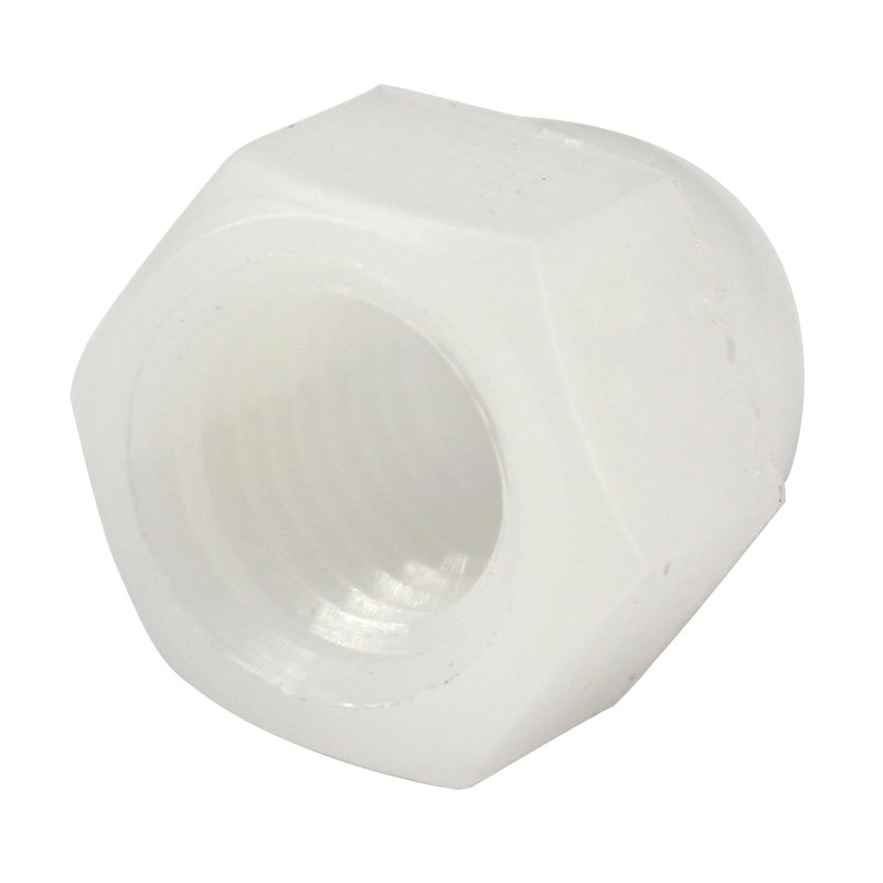 (50 Pieces) M8 White Nylon Acorn Cap Nuts Plastic Hex
