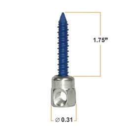 Everflow Sammys 8061957-50 SWC 20 3/8" Screw Horizontally Threaded Rod Anchor Designed for Concrete Structure, Steel with Zinc Finish, Blue Delta Seal, Prevent Snapping (Pack of 50), 50 Piece