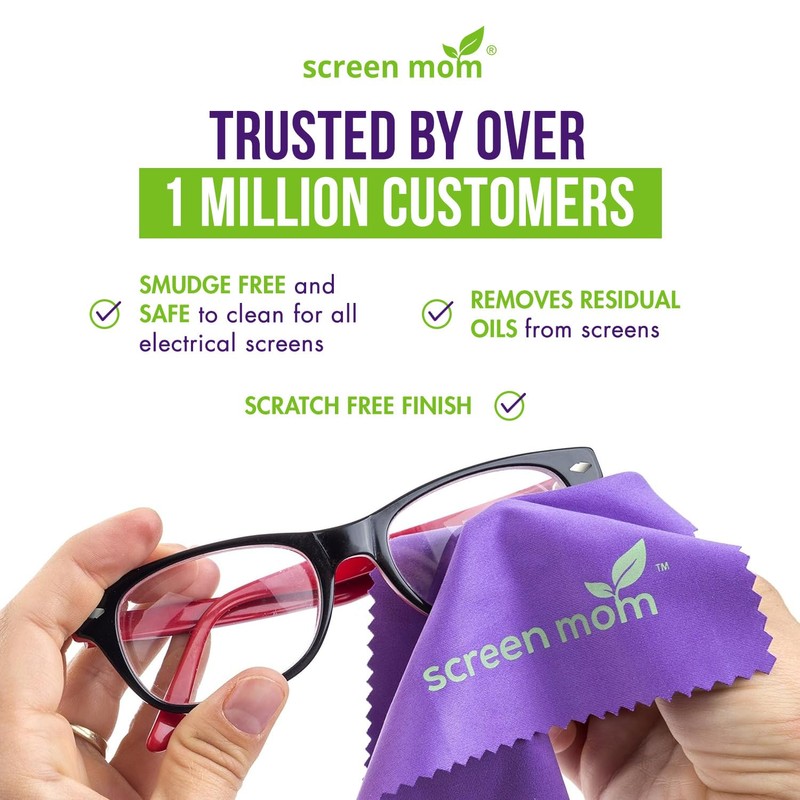 Screen Mom Screen Cleaner Purple Microfiber Cloths (6-Pack) - Microfiber