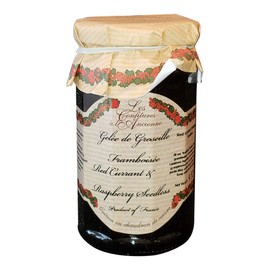 Les Confitures à la Ancienne Set of 2 Jars, Gelée de Groseille et Framboisée (Red Currant & Raspberry) SEEDLESS French Preserves, 9.5 oz