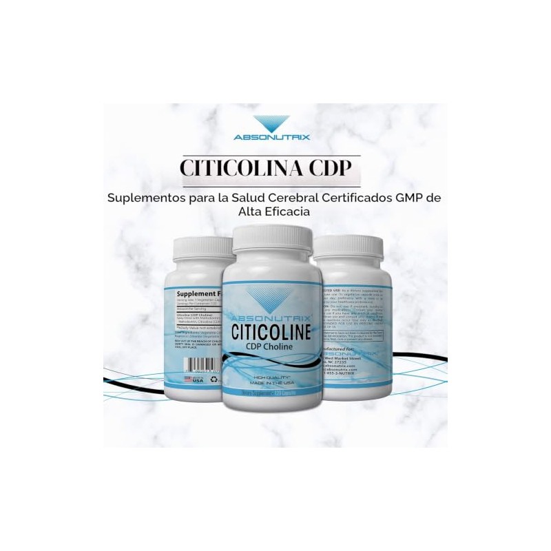 Citicolina CDP Colina 500 mg, 120 Cápsulas Vegetarianas