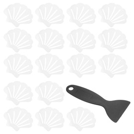 PATIKIL 30 Pcs Non Slip Bathtub Stickers, Anti Slip Shower Stickers with Scraper Bathroom Shower Floor Decals Sea Shell Shape Cute Treads Tubs, Transparent