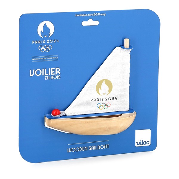 Vilac- Edition spéciale pour Les Jeux Olympiques 2024-Petit voilier-Partenaire Officiel Enfant à partir de 5 Ans-Jouet Unique, 241100