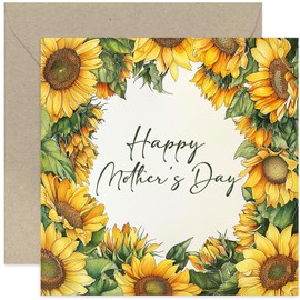 Old English Co. Mother's Day Card - Card for Mum - Sunflower Mother's Day Card - Cute Floral Garden Design for Her - Stylish Card for Her | Blank Inside with Envelope