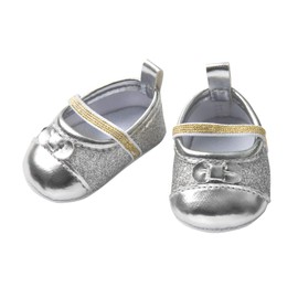 Heless 7481 Glitter Ballerinas for Dolls, Silver, Size 30 - 34 cm