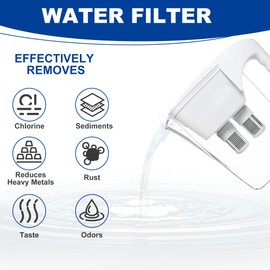 Water Filter, Replacement Compatible with Seychelle Water Filter Pitcher 32 oz/Dual-Filter 64 oz pH Enhancing Filtration, 4 Count