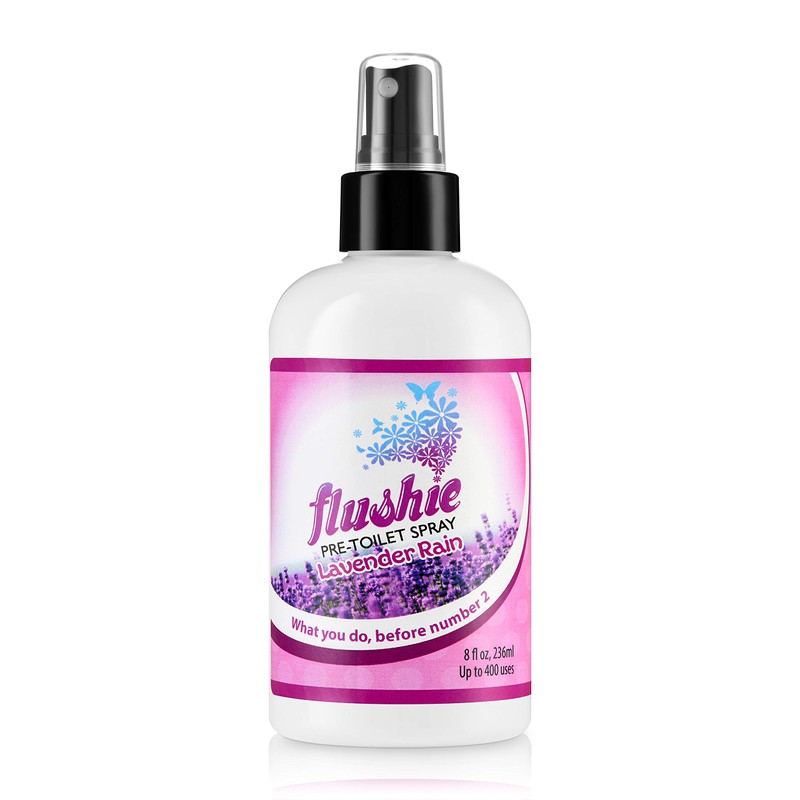 Flushie Pre-Toilet Spray 8-Ounce Bottle, Bathroom Deodorizer Perfect for Travel