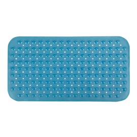 Theracare Blue Vinyl Non-Slip Bath Mat 15 X 27 Inch 19-110
