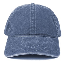 Armycrew Low Profile Plain Washed Pigment Dyed 100% Cotton Twill Dad Cap - Navy