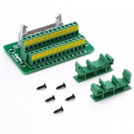 Molence IDC26 2x13 Pins 0.1" Male Header Breakout Board, C45 DIN Rail Mounting Terminal Block Connector for PLC MCU