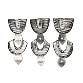 Dental Impression Trays Plasma Coated Perforated Stainless Steel Quick Cleaning Dentures Orthodontics by Artman (Regular Impression Trays Set of 6)