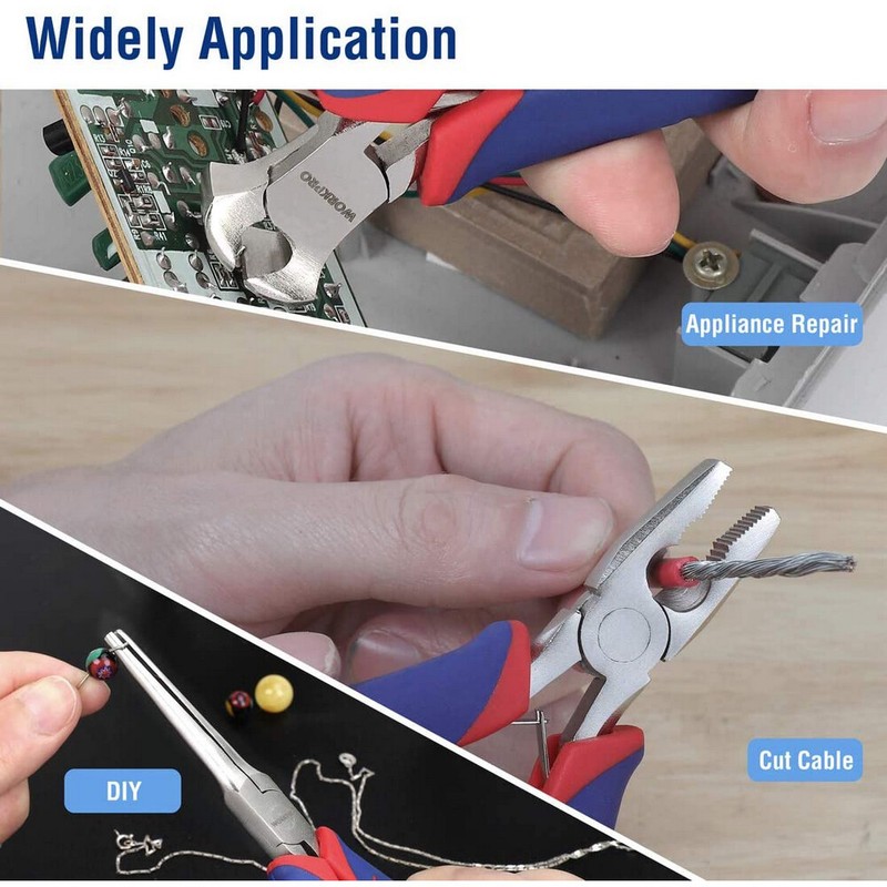 WORKPRO 6-piece Mini Pliers Set Jewelry plier Cutting Bending Comfort
