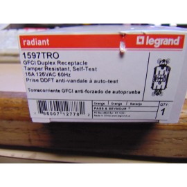 Pass Seymour GFCI duplex receptacle tamper resistant self test15a ORANGE w/cover