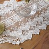SUTAVIA White Lace Small Table Runner Exquisite Embroidery Floral Rectangular