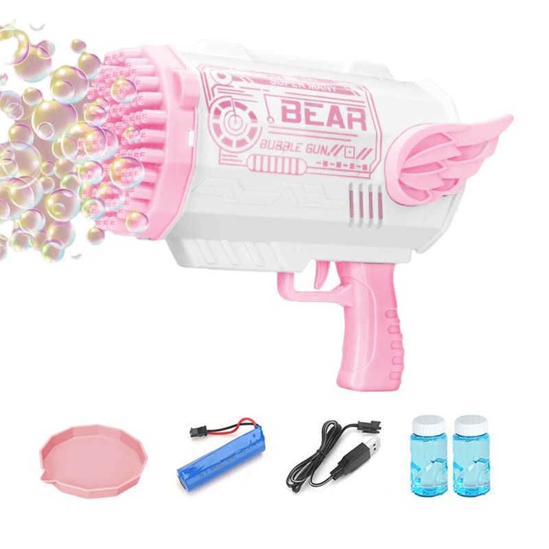 Children Bubble Machine Gun 80 Hole Bubble Machine Launcher Bubble