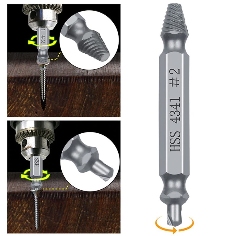 Yotsuba 6Pcs Damaged Screw Extractor Kit, Broken Bolt Remover Set,