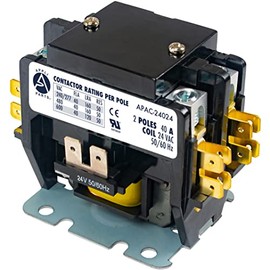 Appli Parts APAC-22024 Heavy Duty 2 Poles Contactor 20 Amp 24 Volts Coil Replacement for ac Compressor and Electrical Applications UL Certified 476929
