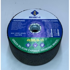 SIGNI 4 Inch Green Grinding Stone with 5/8-11 Thread for Granite, Marble(46 Grit)