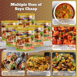 Rani Soya Chaap (Plant Based Protein) 30oz (1.875lbs) 850g, Pack of 6 ~ Easy Open Lid | All Natural | Vegan | No Colors | NON-GMO | Kosher | Indian Origin | Soy Based Meat Substitute